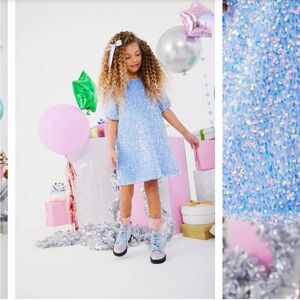 Lola + The Boys Iridescent Blue Sequin Dress
